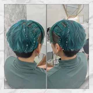 ショート ヘアアレンジ ヘアセット/着付け 𓇼 松本 夏美𓇼のヘアスタイル