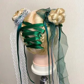 ロング ヘアアレンジ 艶暖色カラー🍒 縮毛矯正ほののヘアスタイル