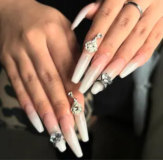 ロング Latte Nail 十三のネイルデザイン