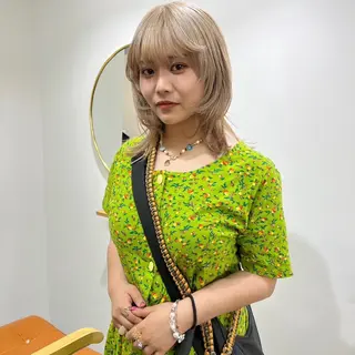 ミディアム カラー ハイトーン/心斎橋/ honomiのヘアスタイル