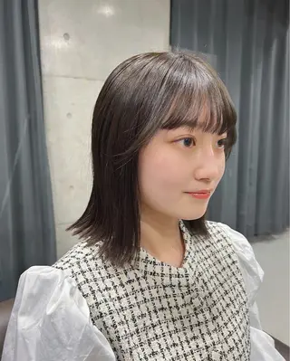 ミディアム カラー ボブパーマコテ巻き風 パーマNo1深江秀平のヘアスタイル