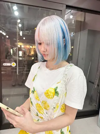 ショート カラー ❄️💛エクステ ブリーチ❄️yukiのヘアスタイル