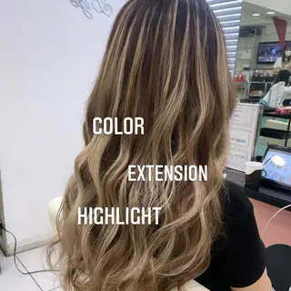 ロング カラー エクステ🩵ブリーチ 韓国ヘア🩵KAEのヘアスタイル