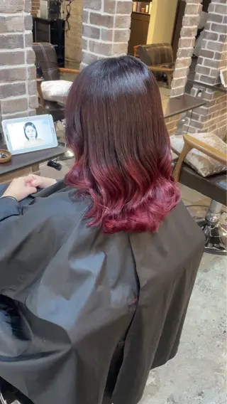 ミディアム カラー ACROあべの店所属・艶カラー/インナー /グラデ/大西小百合のヘアスタイル