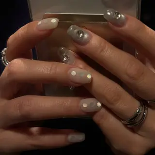 ネイル amuse 手書きニュアンスのネイルデザイン