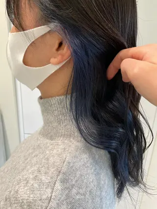 セミロング カラー ボブ/インナーカラー /眉毛/Miyuのヘアスタイル