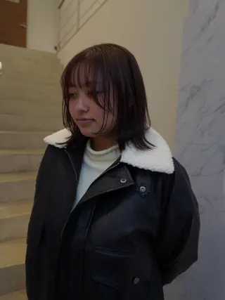 ミディアム ミユ/レイヤー/ カットモデル/名東区のヘアスタイル