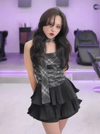 ロング カラー 映える顔周りカット ♥️韓国ヘア"ちぇるのヘアスタイル