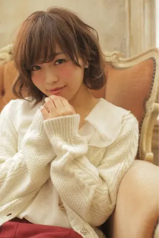 ショート カラー パーマ 髪質改善 カラー専門店のヘアスタイル