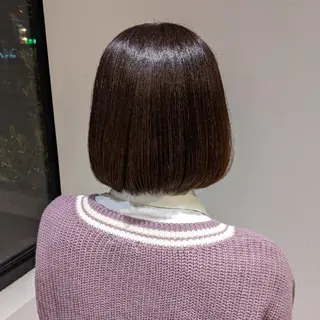 ミディアム 浜田りほ Luxbe 博多バスターミナルのヘアスタイル