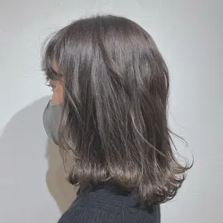 ミディアム カラー ブリーチなしWカラー /酸性ストレート河本のヘアスタイル