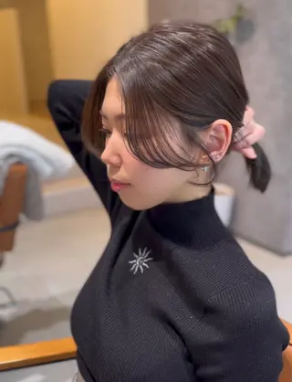 ミディアム 奥田 蓮のヘアスタイル