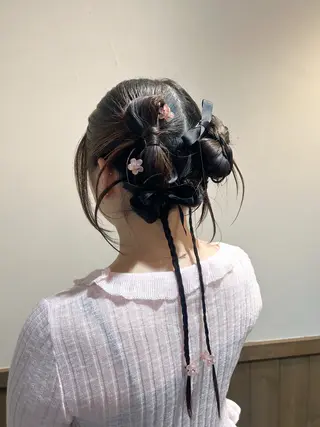 セミロング アレンジ/新宿 透明感カラー/ヤノのヘアスタイル