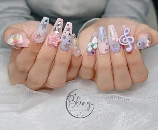 ロング パーマ 波 なみのネイルデザイン