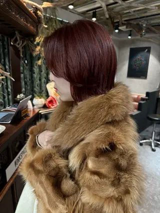 ミディアム カラー パーマ ヘアアレンジ 心斎橋美容室 Junのヘアスタイル