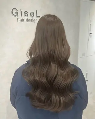 ロング カラー りおん レイヤー/ベージュのヘアスタイル