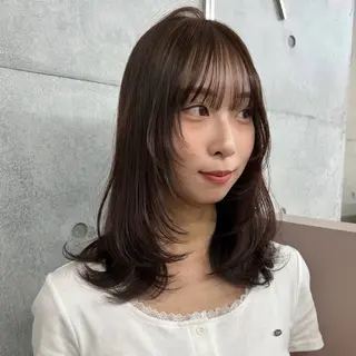 セミロング カコ/レイヤーカット ヘアアレンジのヘアスタイル