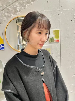 ミディアム カラー ウルフ/似合わせ レイヤー/RIHOのヘアスタイル