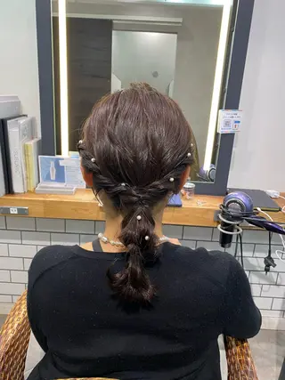 セミロング ヘアアレンジ まとまるボブ🌼 アレンジ🌼鴨下穂香のヘアスタイル