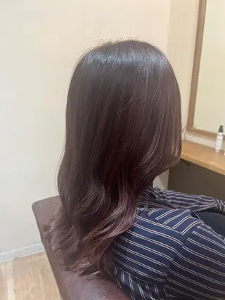 セミロング カラー たけだ れなのヘアスタイル