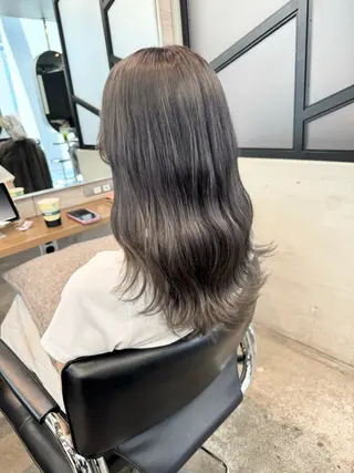 セミロング カラー 髪質改善＆艶カラー Zina💋池袋のヘアスタイル