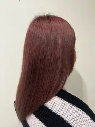 セミロング カラー 艶髪特化 しゅんぼう 長岡髪質改善のヘアスタイル