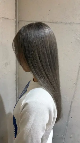 ロング カラー ブリーチ/ボブ/ 髪質改善/ 熊谷 優のヘアスタイル