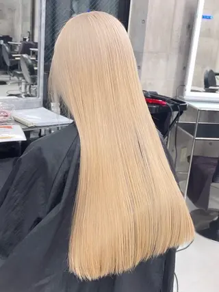 セミロング カラー パーマ ヘアアレンジ メンズ キッズ レイヤー×ハイトーン / mihana🪐のヘアスタイル