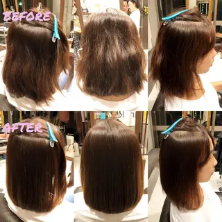 セミロング パーマ ブリーチ縮毛矯正/ デサキ ショウヘイのヘアスタイル