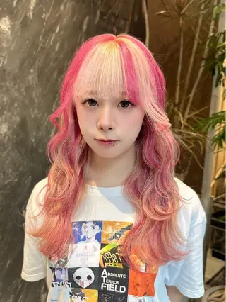 ロング カラー salowin原宿iori所属・💋ハイトーンデザイ ンヘア💋A'nyuのヘアスタイル