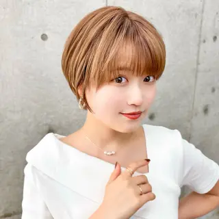 ショート ショート/レイヤー/ 縮毛矯正/ 渡邊莉玖のヘアスタイル
