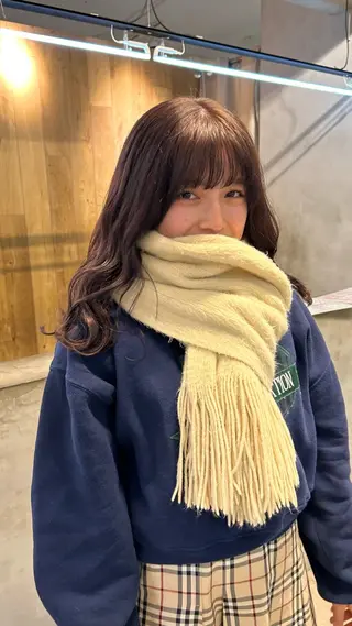 セミロング カラー じゅわっと暖色カラー 🍊Moemiのヘアスタイル