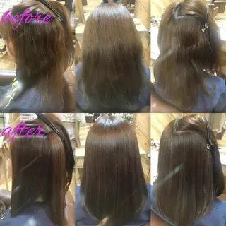 セミロング カラー パーマ ブリーチ縮毛矯正/ デサキ ショウヘイのヘアスタイル