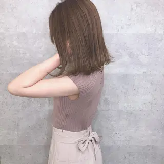 セミロング カラー 髪質改善 中川 翔のヘアスタイル