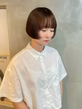 ショート カノン/アニオタ🧡 暖色/酸性ストレートのヘアスタイル