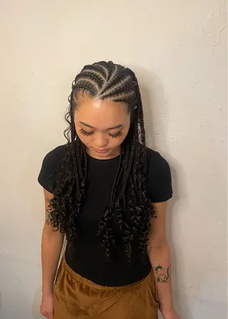 ロング ヘアアレンジ コーンロウ／ブレイズ SYUのヘアスタイル