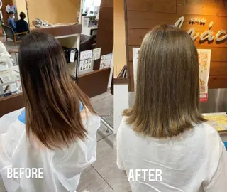 ミディアム カラー ヘアアレンジ HAIRSALONLOOP所属・川上 麻梨阿のヘアスタイル