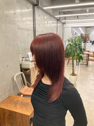 ミディアム カラー 暖色/ブリーチカラー 希空🪽🤎のヘアスタイル