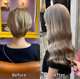 ロング シール＋ちび編み込み エクステ梅田🐨のヘアスタイル