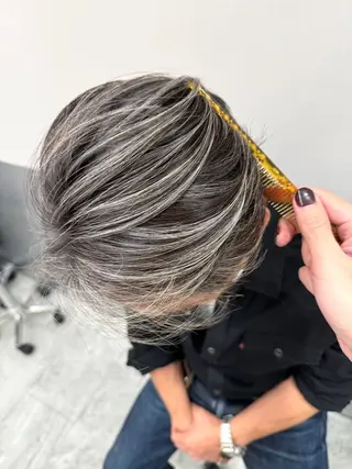 ショート カラー メンズ 町田MENS外国人風 ハイライト🔥TOMのヘアスタイル