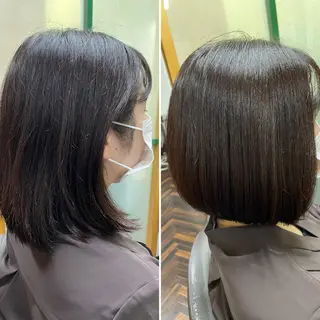 ミディアム カラー katae sayoriのヘアスタイル