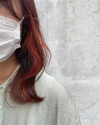 ミディアム カラー ヘアアレンジ satsuki 暖色・ブラウンカラーのヘアスタイル