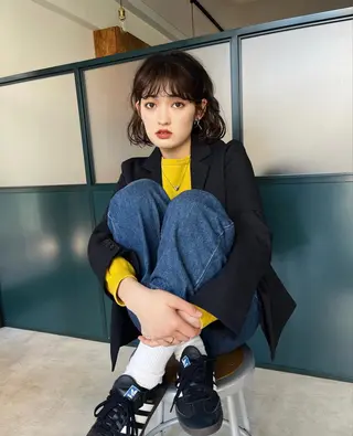 ミディアム パーマ 暖色/パーマ 🌼クニトウメイのヘアスタイル