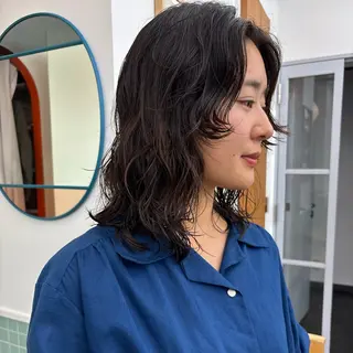 セミロング カジュアルパーマ/ 似合わせヘア/ショウのヘアスタイル