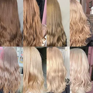 セミロング カラー メンズ JuNブリーチに 縮毛矯正するプロのヘアスタイル