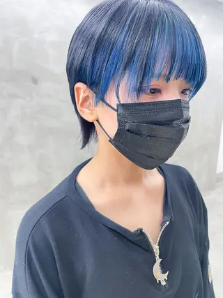 ミディアム カラー パーマ ヘアアレンジ メンズ ハイトーン/レイヤー 🌸さくらのヘアスタイル