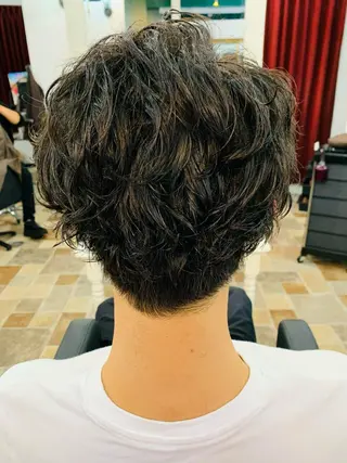 ショート パーマ メンズ おおたかの森/透 明感/小林のヘアスタイル