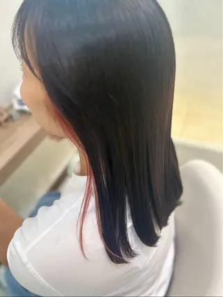 セミロング カラー 髪質改善/縮毛矯正 ササキナツミのヘアスタイル