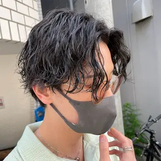 ショート パーマ メンズ 無料縮毛矯正モデル 募集中/TAIYOUのヘアスタイル