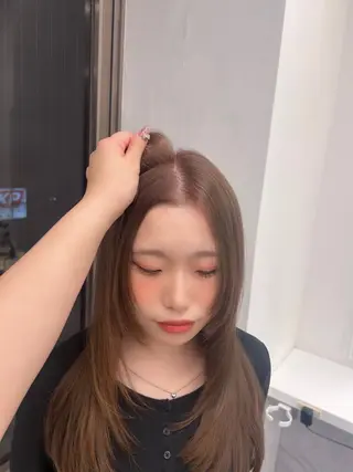 ロング カラー パーマ ヘアアレンジ メンズ ブリーチなしカラー/ ブラウン/レイヤーのヘアスタイル